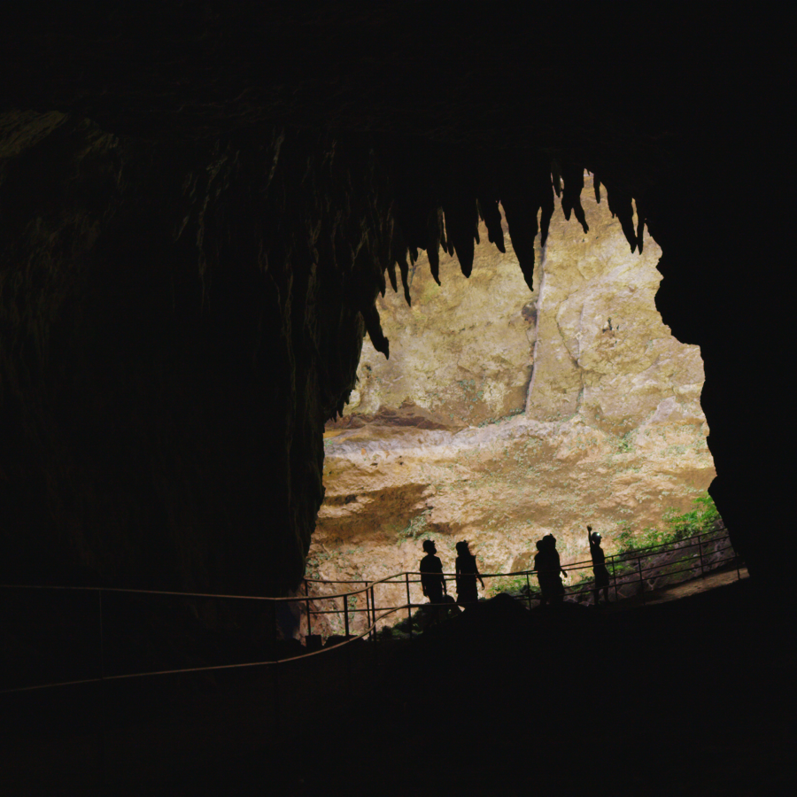 Group of people touring the Río Camuy Caverns.